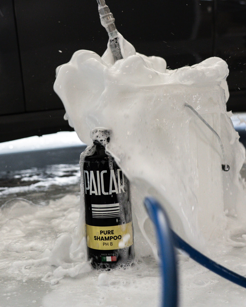 PAICAR Pure Shampoo przy wiadrze z pianą, zdjęcie producenta